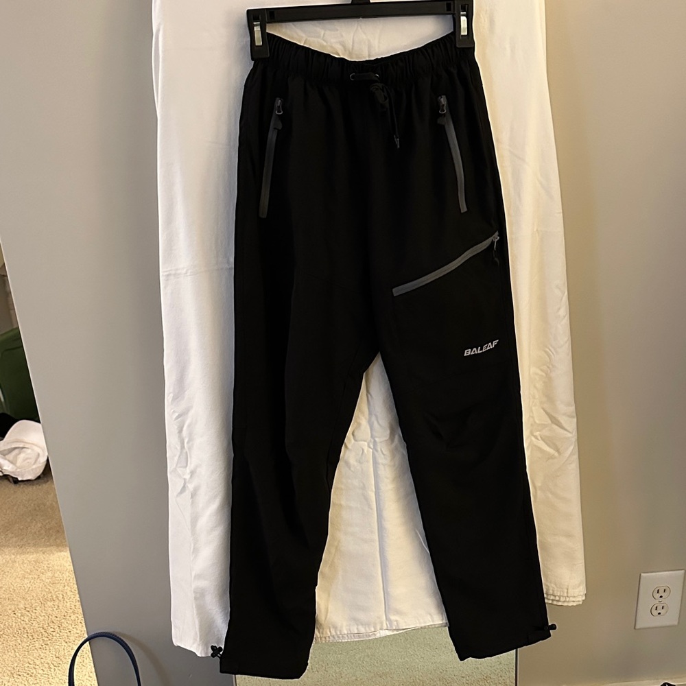 Baleaf Men's Black Joggers with Gray Accents